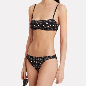 Solid & Striped The Brooke Bikini Set Top & Bottoms In Polka Dot Mixed